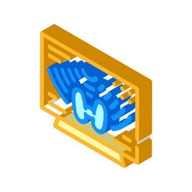 Tiroid bezi tanısal izometrik ikon vektör çizimi