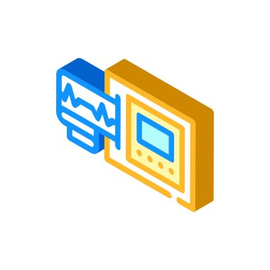 Kardiyogram izometrik vektör illüstrasyon işareti kaldırılıyor