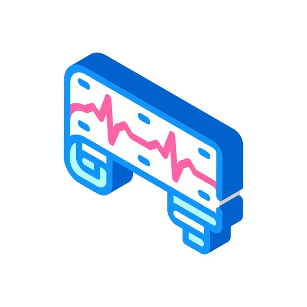 Kardiogram serca izometryczny ikona wektor ilustracji znak — Wektor stockowy