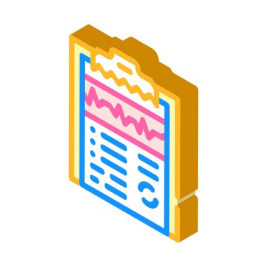 tıbbi kart izometrik vektör illüstrasyon işareti