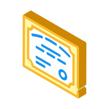 öğrenci diploması izometrik ikon vektör illüstrasyon işareti