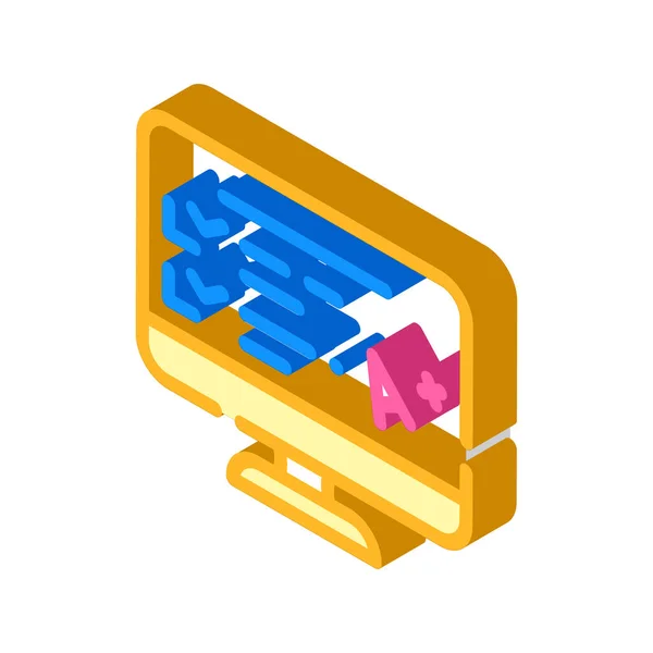 Electronic test result isometric icon vector illustration — Stock Vector