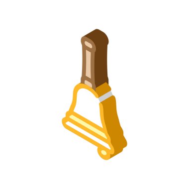 mezuniyet çanı izometrik ikon vektör illüstrasyon işareti