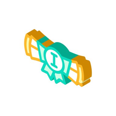 öğrenci ödülü izometrik ikon vektör illüstrasyon işareti