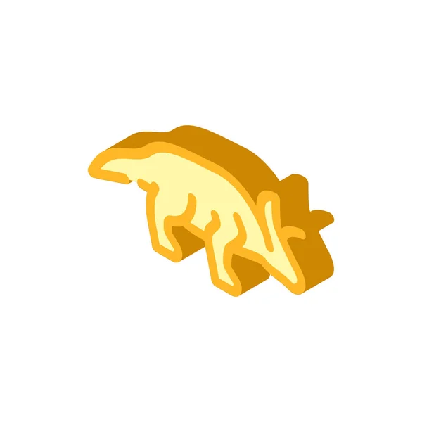 Arrhinoceratops dinosaurier isometrische Symbol Vektor Illustration Zeichen — Stockvektor