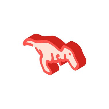 Tyrannosaurus dinozor izometrik ikon vektör çizim işareti