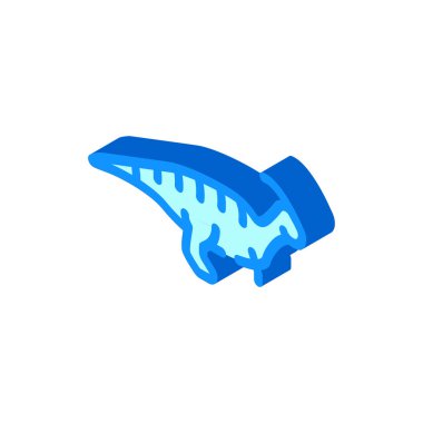 parasaurolophus dinozor izometrik ikon vektör çizim işareti