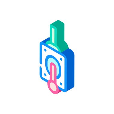 Denetim levyesi izometrik vektör illüstrasyon işareti