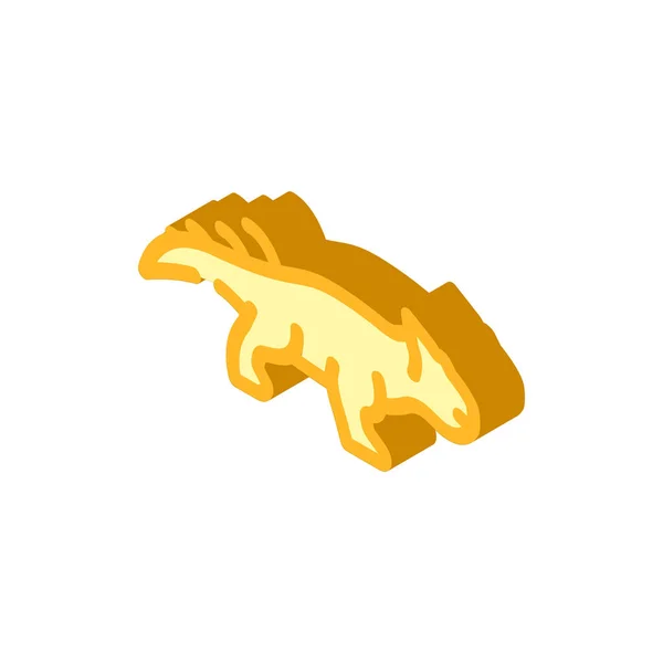Leptoceratops dinosaurier isometrisches Symbol Vektor Illustration Zeichen — Stockvektor