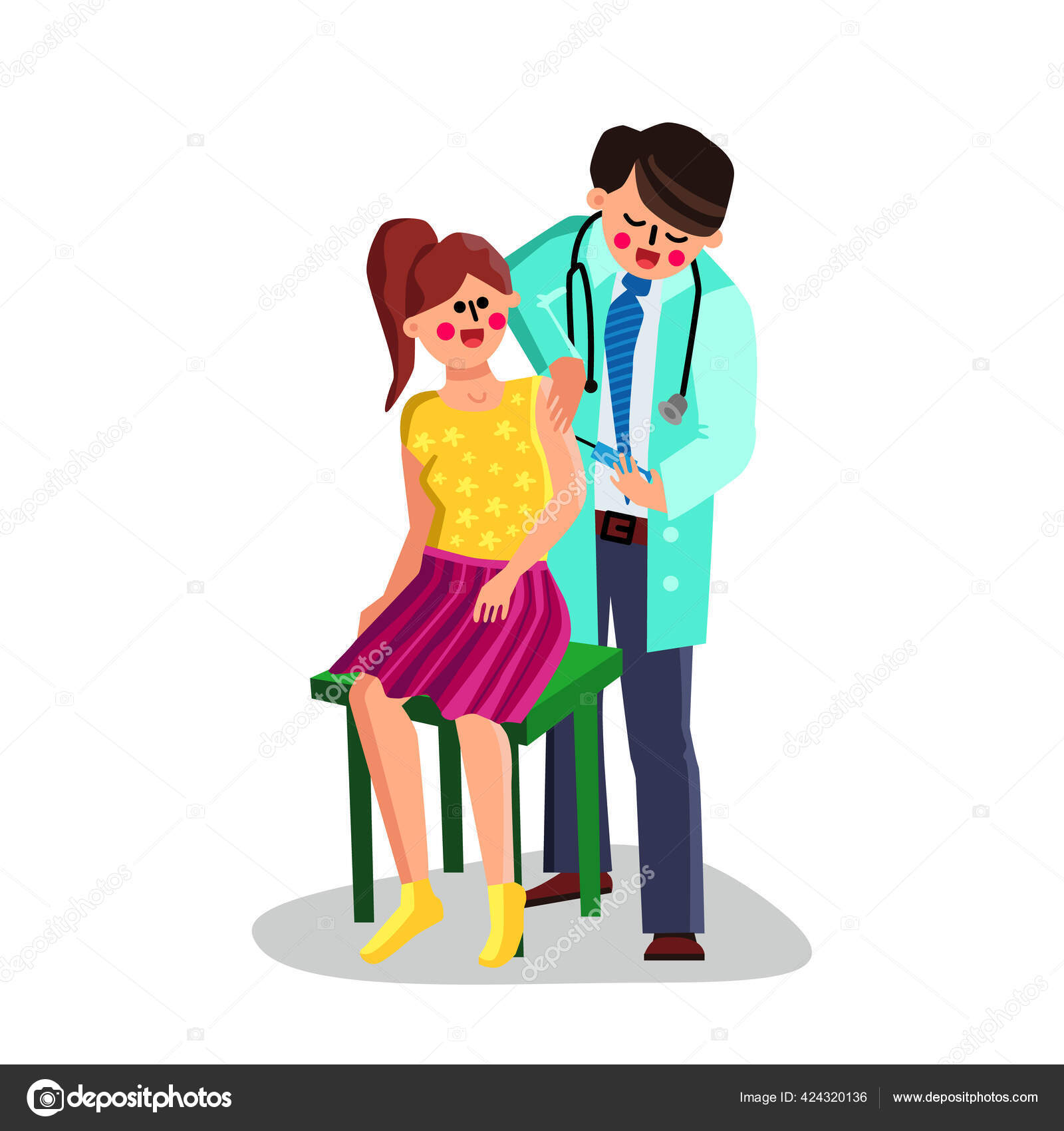 O Médico Dos Desenhos Animados E A Enfermeira Sorriem E Mostram O