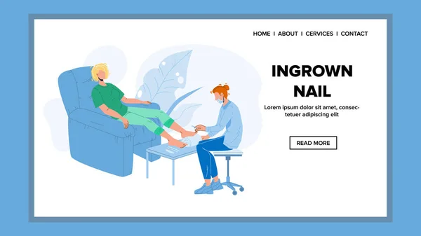 Ingrown Nail Tıbbi Tedavi Prosedür Vektörü İllüstrasyonu — Stok Vektör