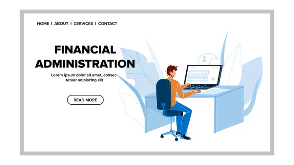 Financiële administratie Bedrijfsdienst Vectorflat Illustratie — Stockvector