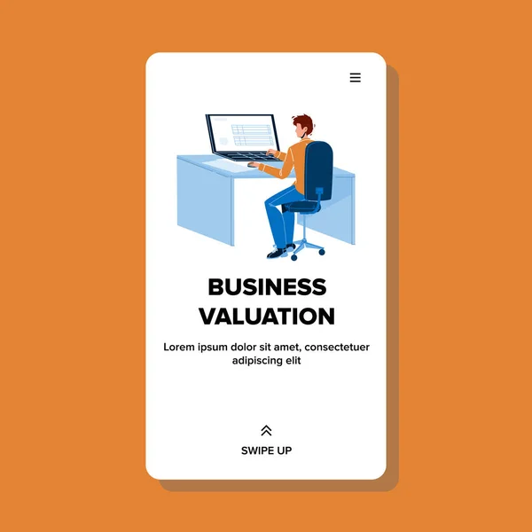 Business Valuation Service Medewerker Vector Illustratie — Stockvector