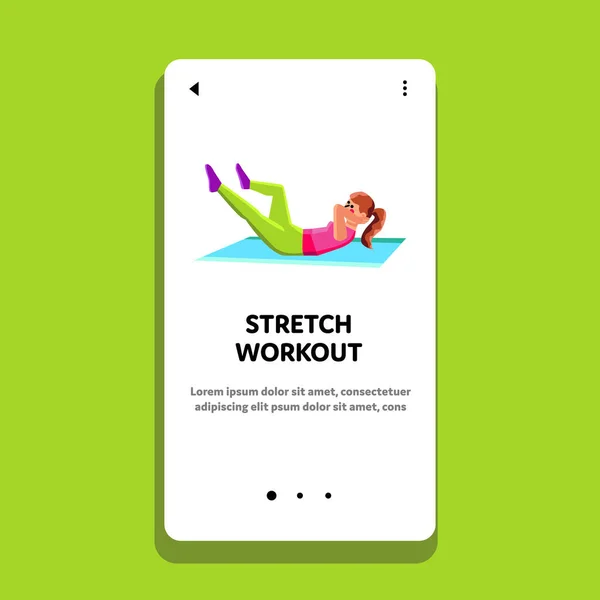 Stretch Trening Ćwiczenia Młoda kobieta wektor Ilustracja — Wektor stockowy