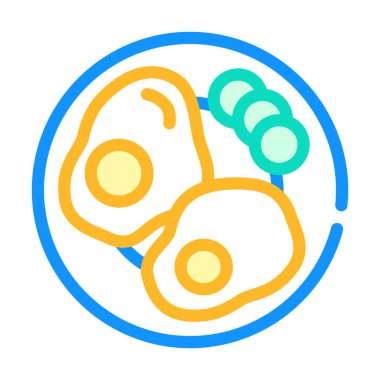 Kahvaltı besin rengi ikon vektör illüstrasyon işareti