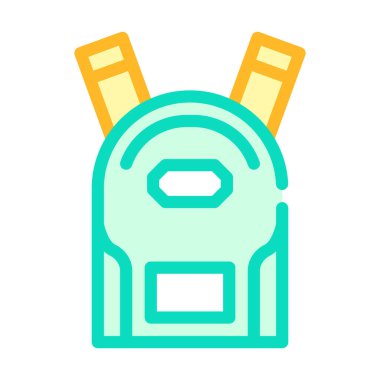 okul sırt çantası renk ikonu vektör illüstrasyon işareti