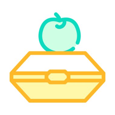 Kutu rengi vektör illüstrasyonunda yiyecek