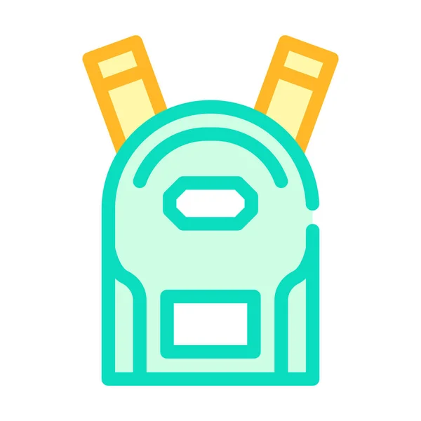 Školní batoh barva ikony vektor ilustrační znamení — Stockový vektor