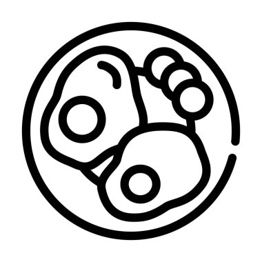 Kahvaltı yiyecek çizgisi simgesi vektör illüstrasyon işareti