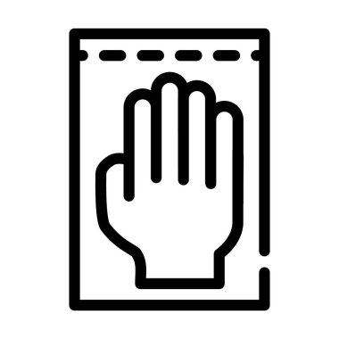 Tıbbi eldivenler çizgisi ikon vektör çizelgesi işareti