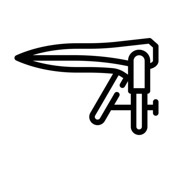 Gynekologiska spekulum linje ikon vektor illustration tecken — Stock vektor