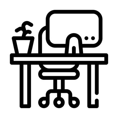 boş işyeri satır simgesi vektör illüstrasyon işareti