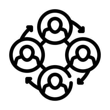 takım çalışması meslektaşları çizgi ikon vektör illüstrasyon işareti