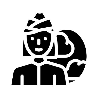 hostes kadın görev sembolü vektör illüstrasyonu