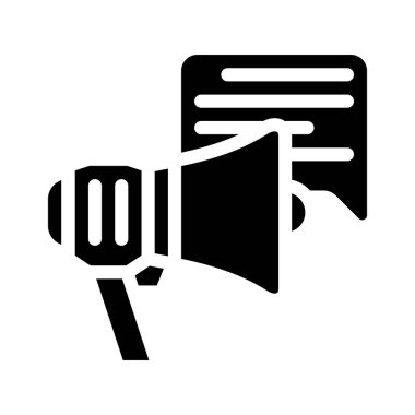 reklam hoparlörü glifin vektör illüstrasyon işareti