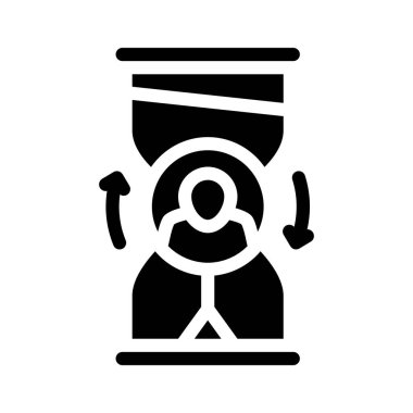 ovretime work glyph vektör illüstrasyon işareti