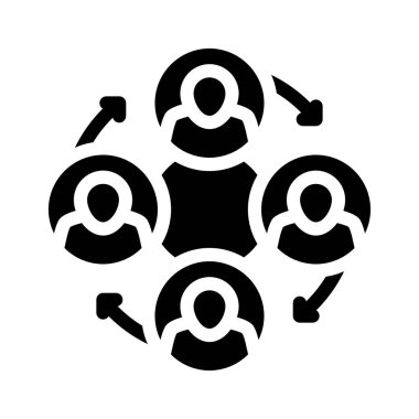 Takım çalışması meslektaşları glifin vektör illüstrasyon işareti