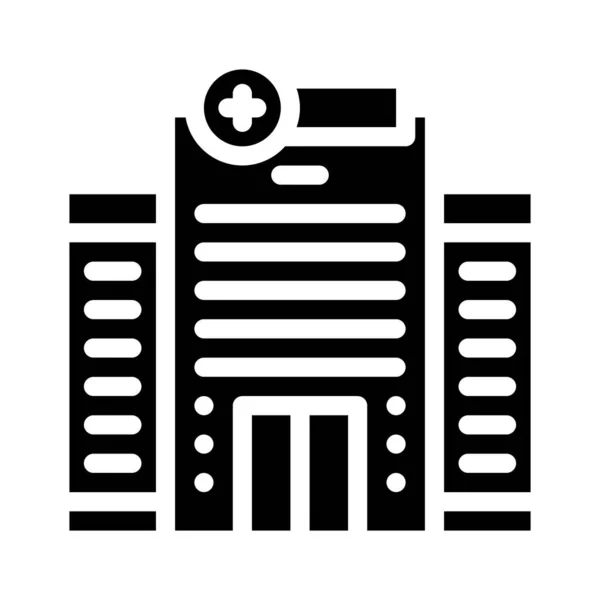 Bâtiment hospitalier glyphe icône vecteur illustration signe — Image vectorielle