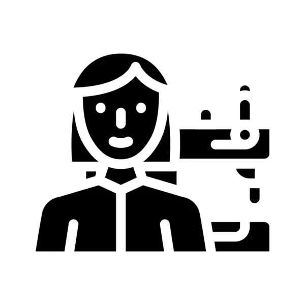 Couturière femme emploi glyphe icône vectoriel illustration — Image vectorielle