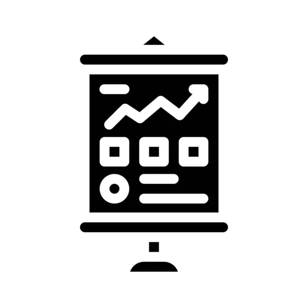 Apresentação de negócios ícone de glifo sinal de ilustração vetorial —  Vetores de Stock