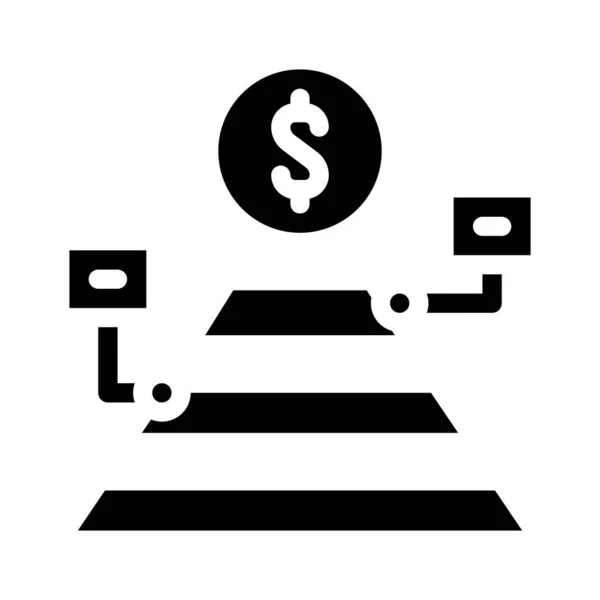 Maslow piramida glif ikona wektor ilustracji znak — Wektor stockowy