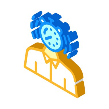 süre sınırı izometrik ikon vektör illüstrasyonu