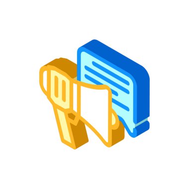 reklam hoparlörü izometrik ikon vektör illüstrasyon işareti