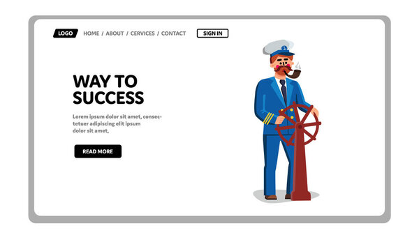 Captain Search And Leading Way To Success Vector