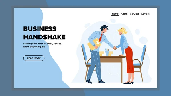 Business Handshake Man en Vrouw Partners Vector — Stockvector