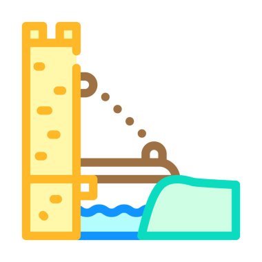 asma köprü renk ikonu vektör resimleme düzlüğü