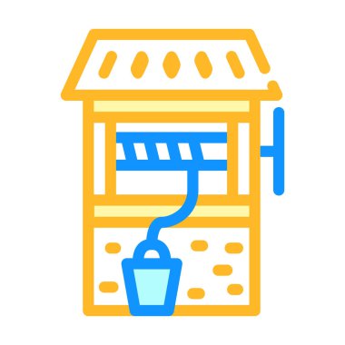 Su çukuru renk ikonu vektör illüstrasyonu