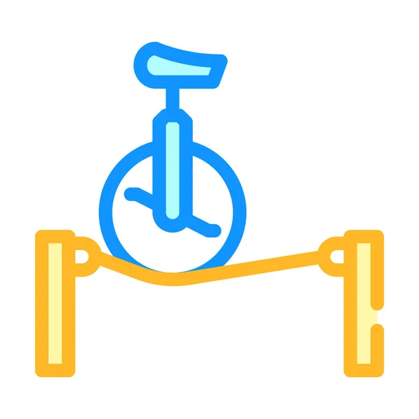 Kordon renk ikonu vektör illüstrasyonunda tek tekerlekli bisiklet — Stok Vektör