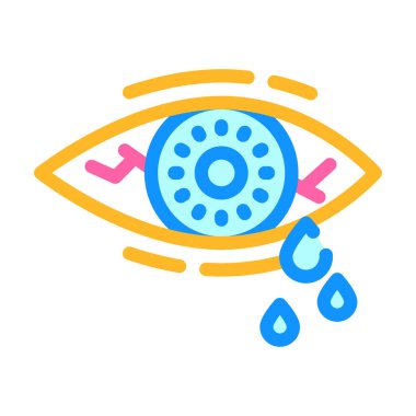 göz yırtıcı renk ikonu vektör resimleme düzlüğü