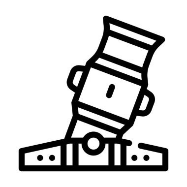 Havan topu çizgisi simgesi vektör illüstrasyonu siyah