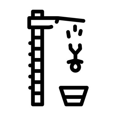 Yükseklik çizgisi vektör illüstrasyonundan suya atlamak