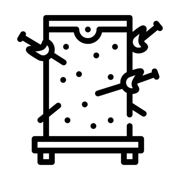 Magische doos met zwaarden lijn pictogram vector illustratie — Stockvector