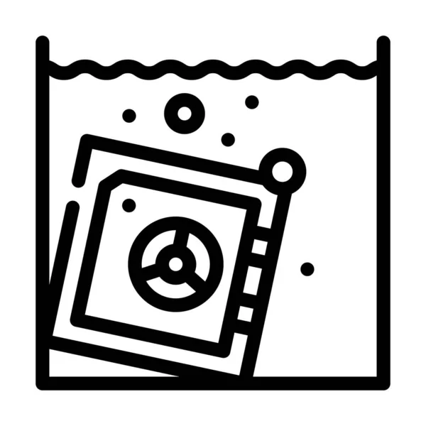 Sicher im Wasser Fokuslinie Icon Vektor Illustration — Stockvektor