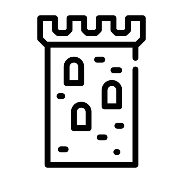 Torre da antiga linha de castelo ícone vetor ilustração — Vetor de Stock