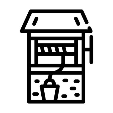 Su deliği çizgi simgesi vektör illüstrasyonu