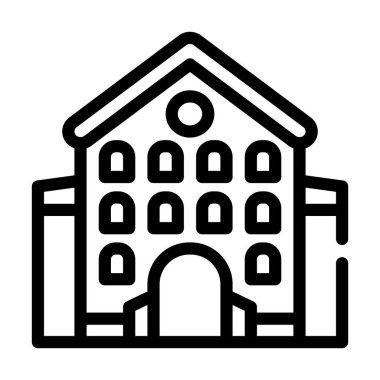 kale ana yapı hattı ikon vektör çizimi